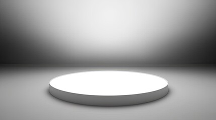 Empty Round Platform with Soft Lighting in Minimalist Studio Space