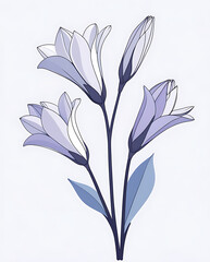 Naklejka premium A beautiful vector art illustration of Alstroemerias flowers, showcasing their elegant petals and vibrant colors. Created with generative AI.