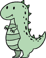 cute baby dinosaur character vector illustration