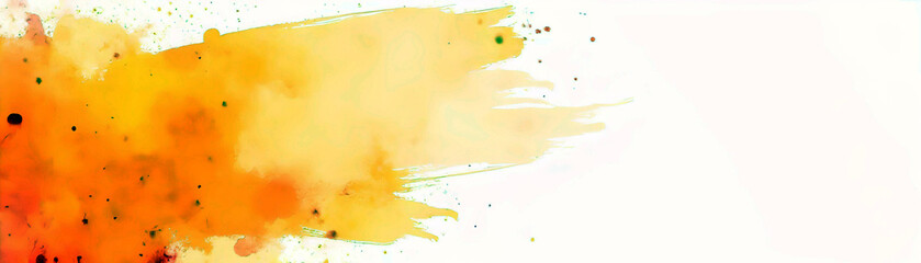 High Quality Watercolor Abstract Yellow Streaks in style of dynamic brushstroke painting for background design with colorful and ample copy space