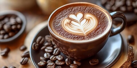 Delight in a cup of coffee latte enjoyed in a cozy coffee shop setting, where the rich flavors of coffee latte create a perfect ambiance for relaxation and conversation over your favorite coffee