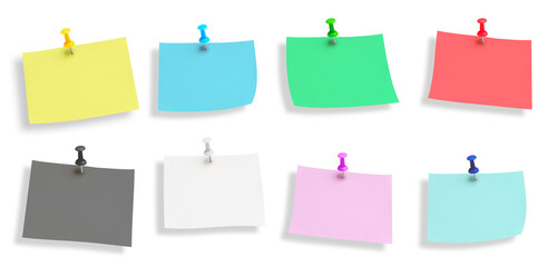 Adhesive Notes. Pinned note png on transparent background. Photo of a beautiful blank post it note