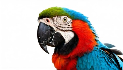 Obraz premium A parrot on a white background, showcasing a unique expression