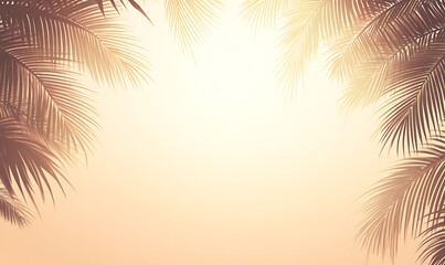 sand beige background featuring palm leaf silhouettes, blending tropical and coastal aesthetics, ideal for beach and travel-inspired designs