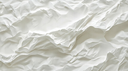 Textured white wrinkled paper background with abstract creases