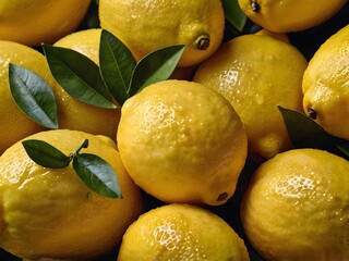 Fresh lemon fruit photographed from close range