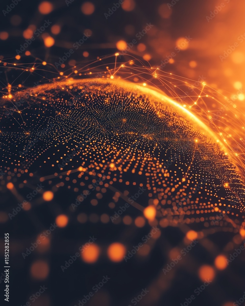 Aufkleber globe on an abstract technology and data background, representing connection, communication, and sta