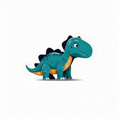 Fototapeta premium A simple cartoon dino with a white background