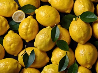 Fresh lemon fruit photographed from close range