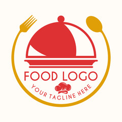Food logo. Using typical food cover elements. Suitable for restaurants and cafes.