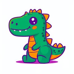 A simple cartoon dino with a white background