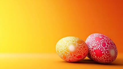 Obraz premium Vibrant Colorful Easter Eggs on a Bright Gradient Background