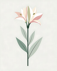 A beautiful vector art illustration of Alstroemerias flowers, showcasing their elegant petals and vibrant colors. Created with generative AI.