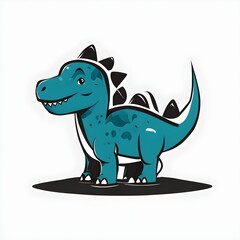 A simple cartoon dino with a white background