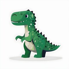 Obraz premium A simple cartoon dino with a white background