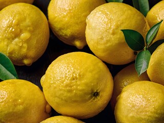 Fresh lemon fruit photographed from close range