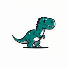 A simple cartoon dino with a white background
