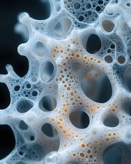 Natural Fungus Mycelium Network Closeup