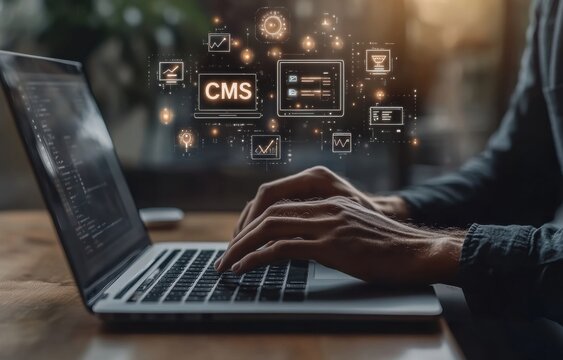 Exploring content management systems with hands-on experience at a cozy workspace