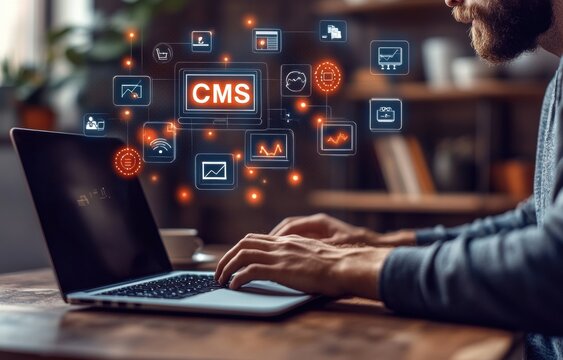 Exploring content management systems with hands-on experience at a cozy workspace
