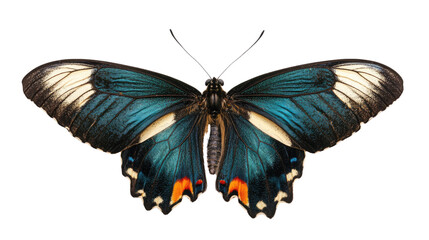Fototapeta premium Vibrant Butterfly with Striking Blue and Orange Colors