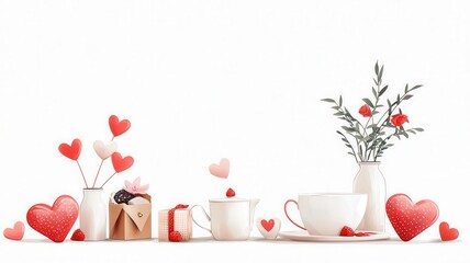 Valentine's Day Watercolor Still Life 