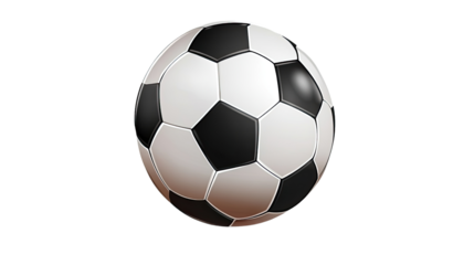 Classic Soccer Ball: A classic black and white soccer ball, perfectly centered and ready for action.  This image is perfect for sports websites, social media.
