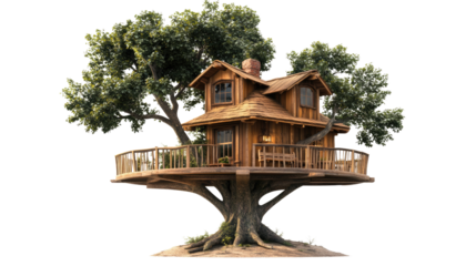 A Cozy Treehouse Escape: A rustic treehouse nestled high in the branches, offering a peaceful retreat and a whimsical escape from the everyday.  