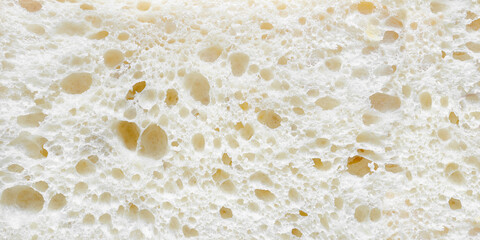 porous pattern of white soft bread crump