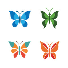 Butterfly logo icon set design vector illustration