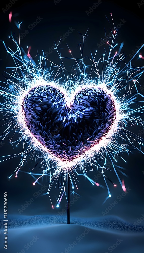 Poster stunning gradient shapes in y2k style with blurred spark effects