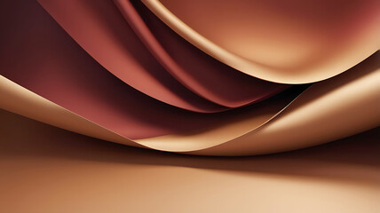 Elegant Abstract Waves in Gradient Warm Tones of Beige and Brown.