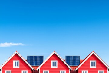 Suburban homes made of wood in Cologne, North Rhine-Westphalia, Germany, boast rooftop solar panels.