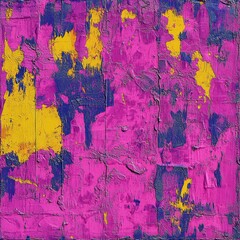 Fototapeta premium A modern abstract pattern with dynamic brushstrokes, splashes, and textured layers in bold colors like magenta, teal, and gold, creating an energetic and artistic look. 