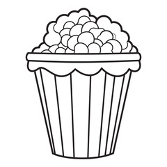 popcorn coloring page vector illustration