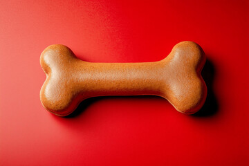 Dog food shaped like a bone isolated