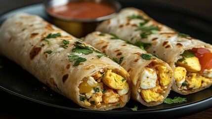 Savoring street corner kathi rolls with egg and chicken chutney urban vibe food experience culinary delight