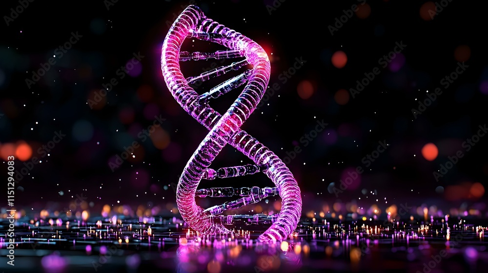 Poster abstract digital representation of a dna double helix structure