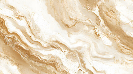 abstract coffee color, beige and white marble texture background with swirls of liquid paint.