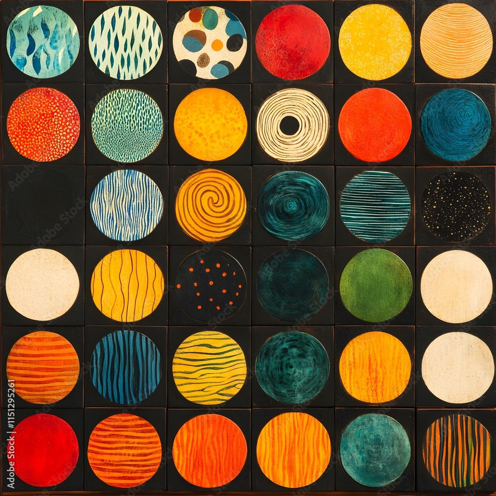 Aufkleber vibrant representation of diversity through colorful circular patterns