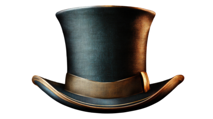 Top Hat Elegance:  A classic top hat, rendered in 3D with intricate details, capturing the timeless charm and sophistication of this iconic headwear.  