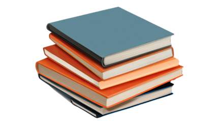 Stack of Books: A visually appealing stack of hardcover books in various colors, perfect for educational, literary, or back-to-school themes.  