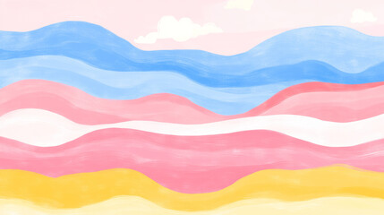 Soft pastel waves create serene and calming abstract background
