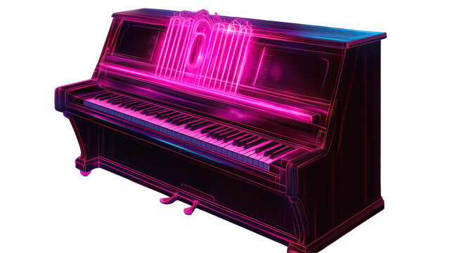 Neon Piano Dreamscape  - Powered by Adobe
