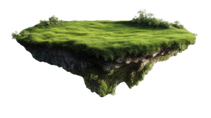 Floating Green Island: This is the perfect image to showcase your products and services in a unique and intriguing way.