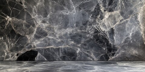 Elegant gray marble background featuring natural Portoro marble wallpaper and countertops, complemented by grey marble flooring and wall tiles, showcasing stunning marbles and granite textures.