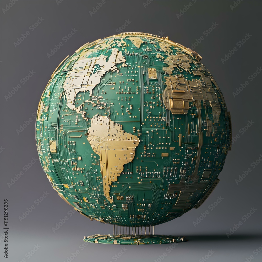 Poster globe constructed from circuit boards for innovative design concepts