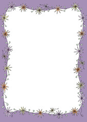 Star flower border with purple surround 