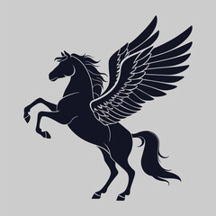 pegasus silhouette vector design art and illustration