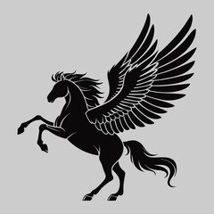 pegasus silhouette vector design art and illustration
